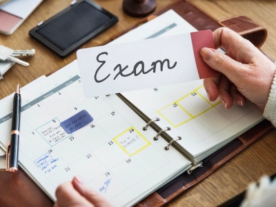 How can you calm yourself during exam pressure?